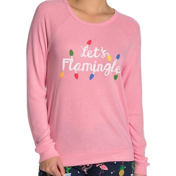 PJ Salvage Pink Let's Flamingle Long Sleeve Sz M - Picture 1 of 1